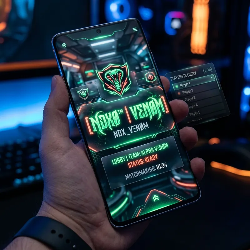 Pro gamer name font on smartphone